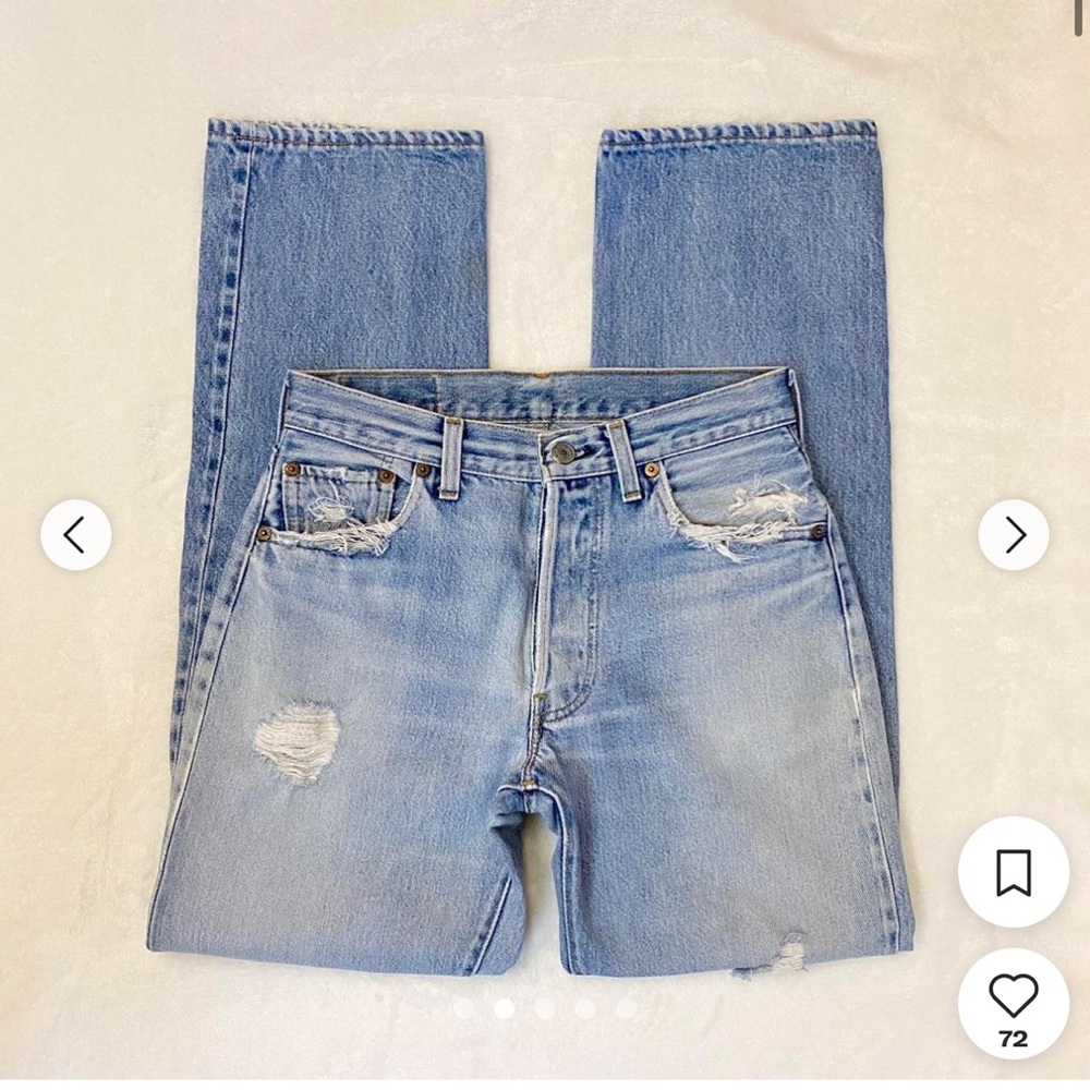 Levi's Light Blue Straight Leg Jeans - Picture 2 of 8